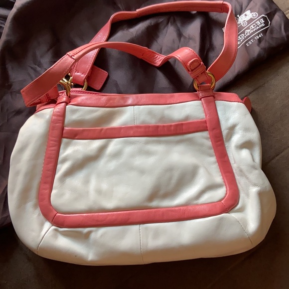 Pink and white Coach purse with duster bag! - Picture 4 of 4